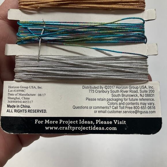 Horizon Group Metallic Sparkle Elastic Cord Crafting Set - 5 Colors 5 yds ea - Picture 5 of 6
